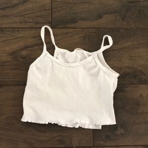 brandy cropped ruffle edge tank